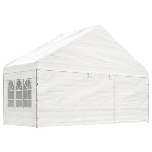 Gazebo con Tetto Bianco 8,92x5,88x3,75 m in Polietilene 3155496