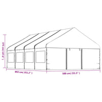 Gazebo con Tetto Bianco 8,92x5,88x3,75 m in Polietilene 3155496