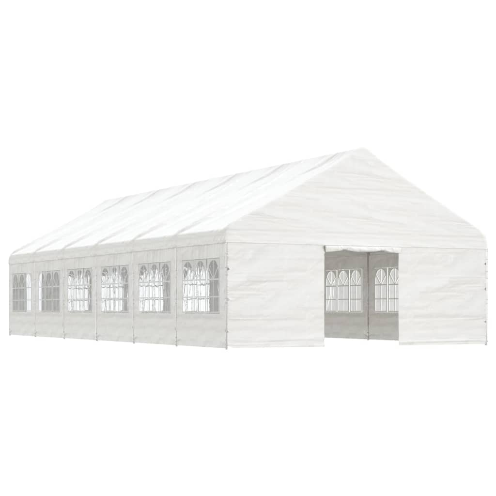 Gazebo con Tetto Bianco 13,38x5,88x3,75 m in Polietilene 3155498