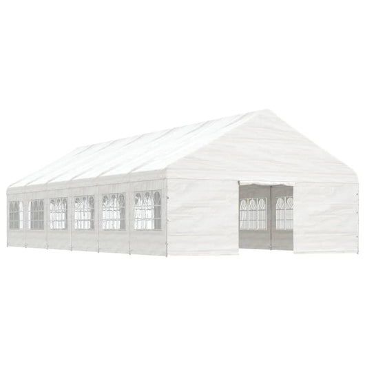 Gazebo con Tetto Bianco 13,38x5,88x3,75 m in Polietilene 3155498