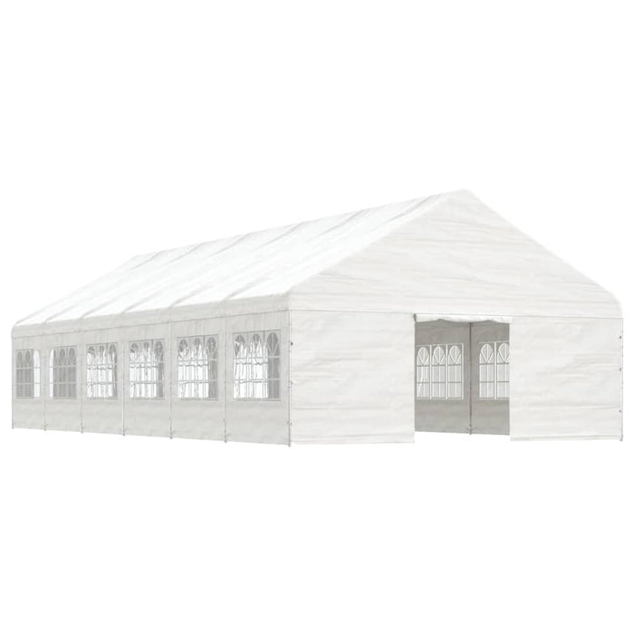 Gazebo con Tetto Bianco 13,38x5,88x3,75 m in Polietilene 3155498