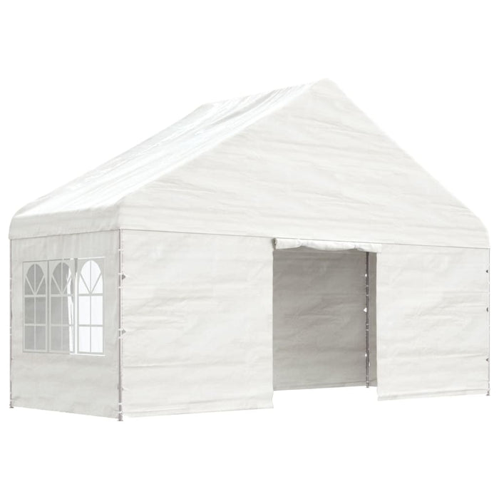 Gazebo con Tetto Bianco 13,38x5,88x3,75 m in Polietilene 3155498