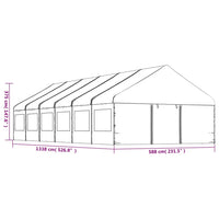 Gazebo con Tetto Bianco 13,38x5,88x3,75 m in Polietilene 3155498