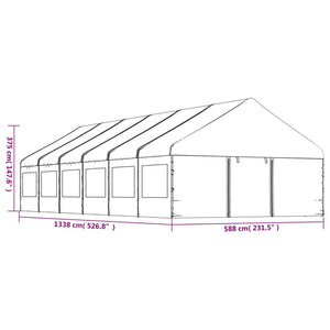 Gazebo con Tetto Bianco 13,38x5,88x3,75 m in Polietilene 3155498