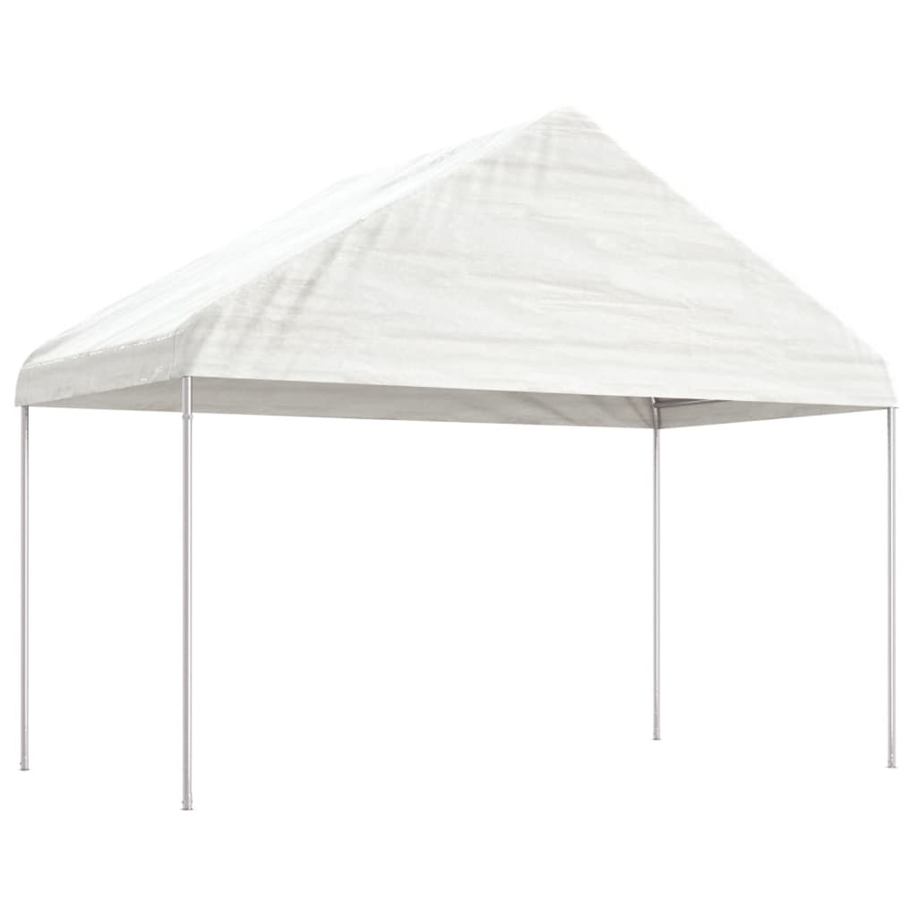 Gazebo con Tetto Bianco 11,15x4,08x3,22 m in Polietilene 3155513