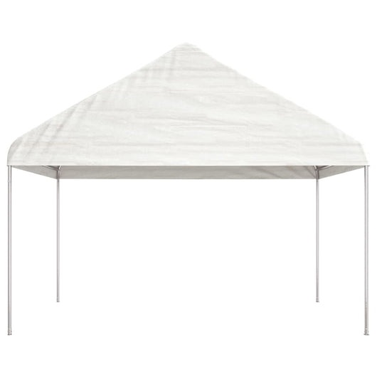 Gazebo con Tetto Bianco 15,61x4,08x3,22 m in Polietilene 3155515