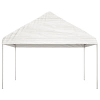 Gazebo con Tetto Bianco 17,84x4,08x3,22 m in Polietilene 3155516