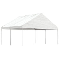 Gazebo con Tetto Bianco 4,46x5,88x3,75 m in Polietilene