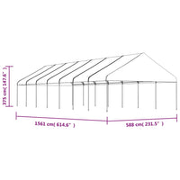 Gazebo con Tetto Bianco 15,61x5,88x3,75 m in Polietilene 3155523
