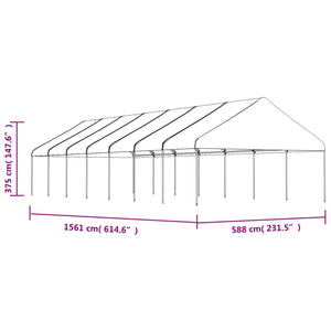 Gazebo con Tetto Bianco 15,61x5,88x3,75 m in Polietilene 3155523