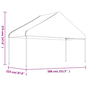 Gazebo con Tetto Bianco 15,61x5,88x3,75 m in Polietilene 3155523