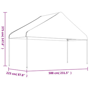 Gazebo con Tetto Bianco 17,84x5,88x3,75 m in Polietilene