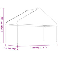 Gazebo con Tetto Bianco 20,07x5,88x3,75 m in Polietilene 3155525
