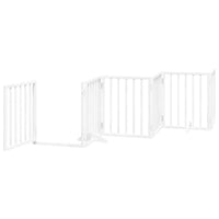 vidaXL Cancello Cani Porta Pieghevole Bianco 9 Pannelli 450 cm Pioppo