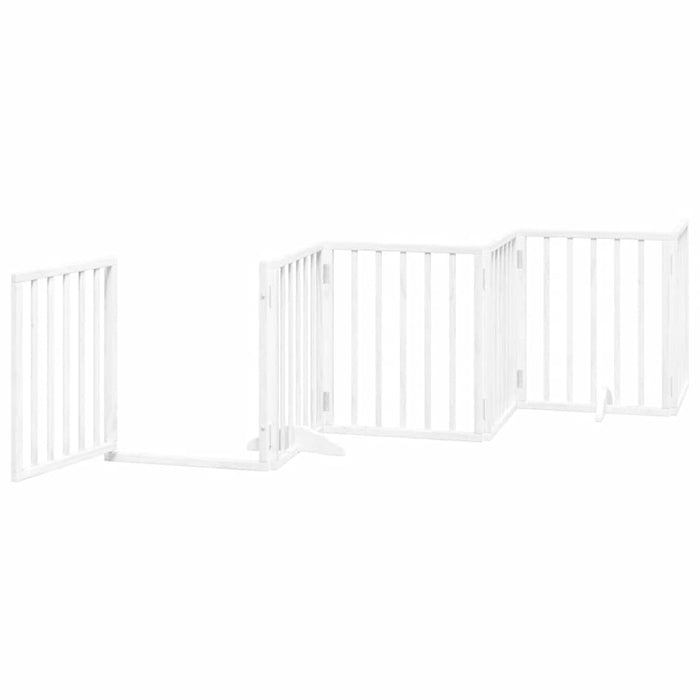 Cancello Cani Porta Pieghevole Bianco 15 Pannelli 750 cm Pioppo 3155537