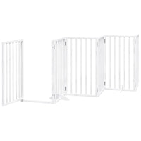 vidaXL Cancello Cani Porta Pieghevole Bianco 9 Pannelli 450 cm Pioppo