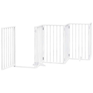 Cancello Cani Porta Pieghevole Bianco 12 Pannelli 600 cm Pioppo 3155539