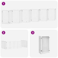 Cancelletto di sicurezza per cani pieghevole 12 pannelli in legno di pioppo bianco 02_0023146