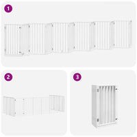 Cancello Cani Porta Pieghevole Bianco 12 Pannelli 600 cm Pioppo 3155539