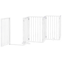 Cancello Cani Porta Pieghevole Bianco 15 Pannelli 750 cm Pioppo 3155540