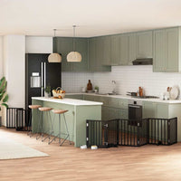 vidaXL Cancello per Cani Porta Pieghevole Nero 9 Pannelli 450cm Pioppo