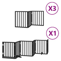 vidaXL Cancello Cani Porta Pieghevole Nero 15 Pannelli 750 cm Pioppo