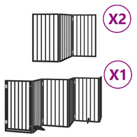 Cancelletto di sicurezza per cani pieghevole 12 pannelli in legno di pioppo nero 02_0023180