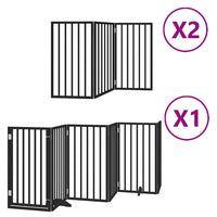 Cancello Cani Porta Pieghevole Nero 12 Pannelli 600 cm Pioppo 3155545