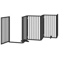 Cancelletto di sicurezza per cani pieghevole 15 pannelli in legno di pioppo nero 02_0023214