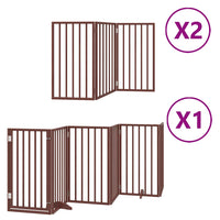 vidaXL Cancello Cani Porta Pieghevole Marrone 12 Pannelli 600cm Pioppo