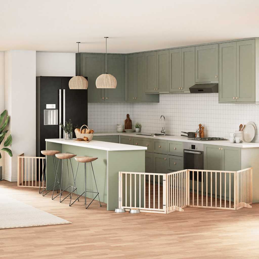 vidaXL Cancello per Cani Pieghevole 6 Pannelli 480 cm Legno di Pioppo