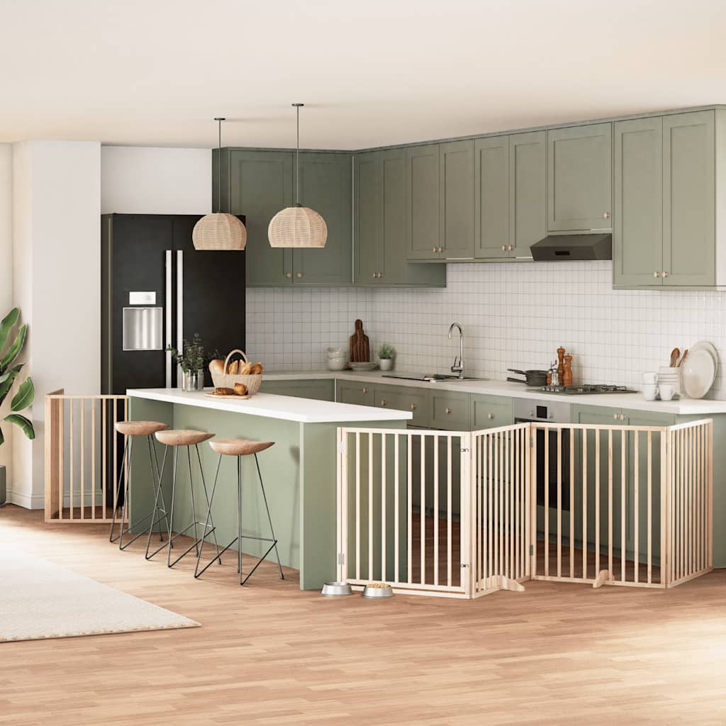 vidaXL Cancello per Cani Pieghevole 6 Pannelli 480 cm Legno di Pioppo