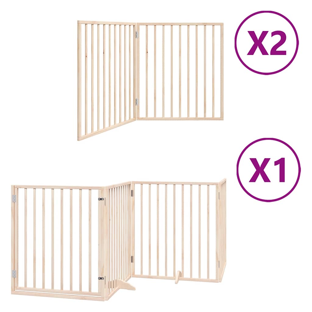 Cancello per Cani Porta Pieghevole 8 Pannelli 640 cm in Pioppo 3155558