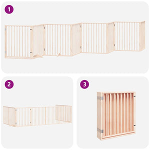 vidaXL Cancello per Cani Porta Pieghevole 8 Pannelli 640 cm in Pioppo
