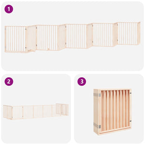 Cancello per Cani Porta Pieghevole 10 Pannelli 800 cm in Pioppo 3155559