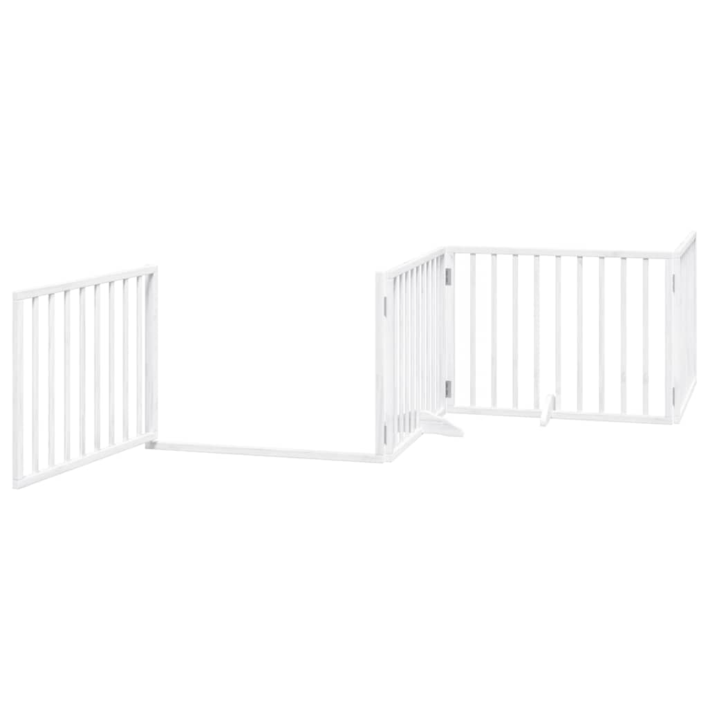 Cancello Cani Porta Pieghevole Bianco 6 Pannelli 480 cm Pioppo 3155561