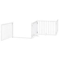 Cancello Cani Porta Pieghevole Bianco 6 Pannelli 480 cm Pioppo 3155561