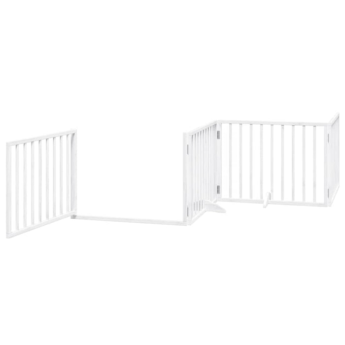 Cancello Cani Porta Pieghevole Bianco 6 Pannelli 480 cm Pioppo 3155561