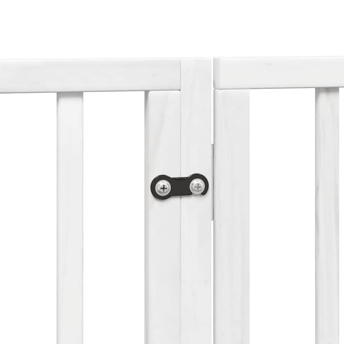 vidaXL Cancello Cani Porta Pieghevole Bianco 6 Pannelli 480 cm Pioppo