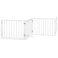 vidaXL Cancello Cani Porta Pieghevole Bianco 12 Pannelli 640 cm Pioppo