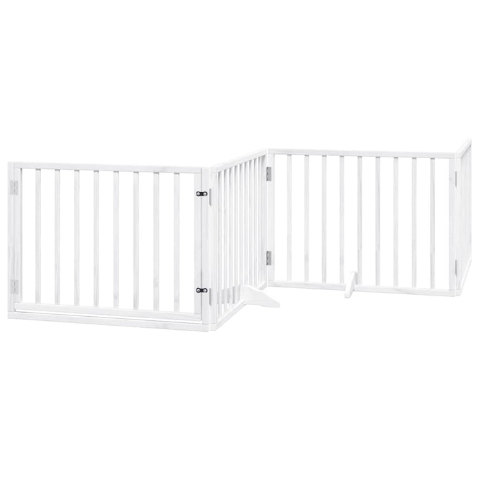 vidaXL Cancello Cani Porta Pieghevole Bianco 12 Pannelli 640 cm Pioppo