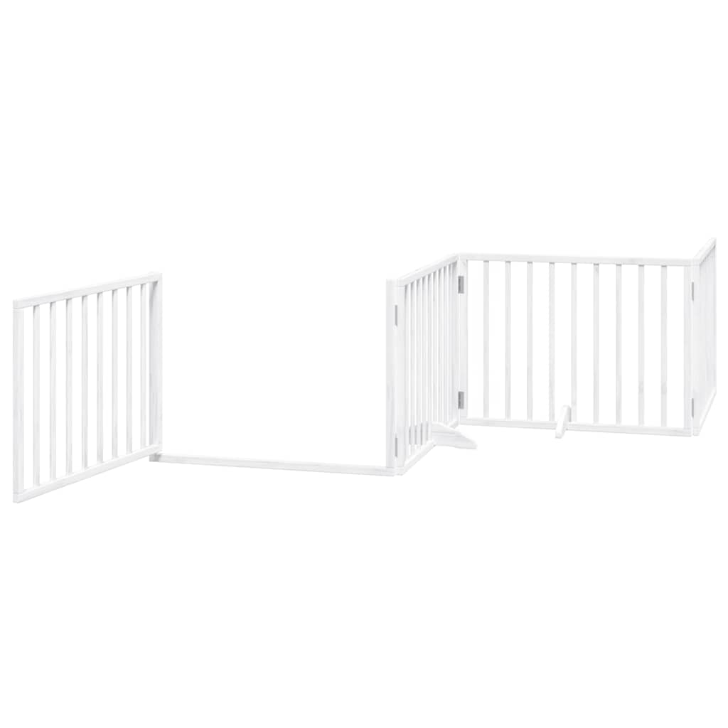 Cancello Cani Porta Pieghevole Bianco 12 Pannelli 640 cm Pioppo 3155562