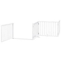 Cancello Cani Porta Pieghevole Bianco 12 Pannelli 640 cm Pioppo 3155562