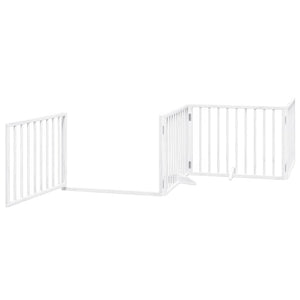 Cancello Cani Porta Pieghevole Bianco 12 Pannelli 640 cm Pioppo 3155562