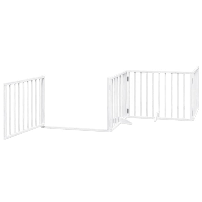 Cancello Cani Porta Pieghevole Bianco 12 Pannelli 640 cm Pioppo 3155562