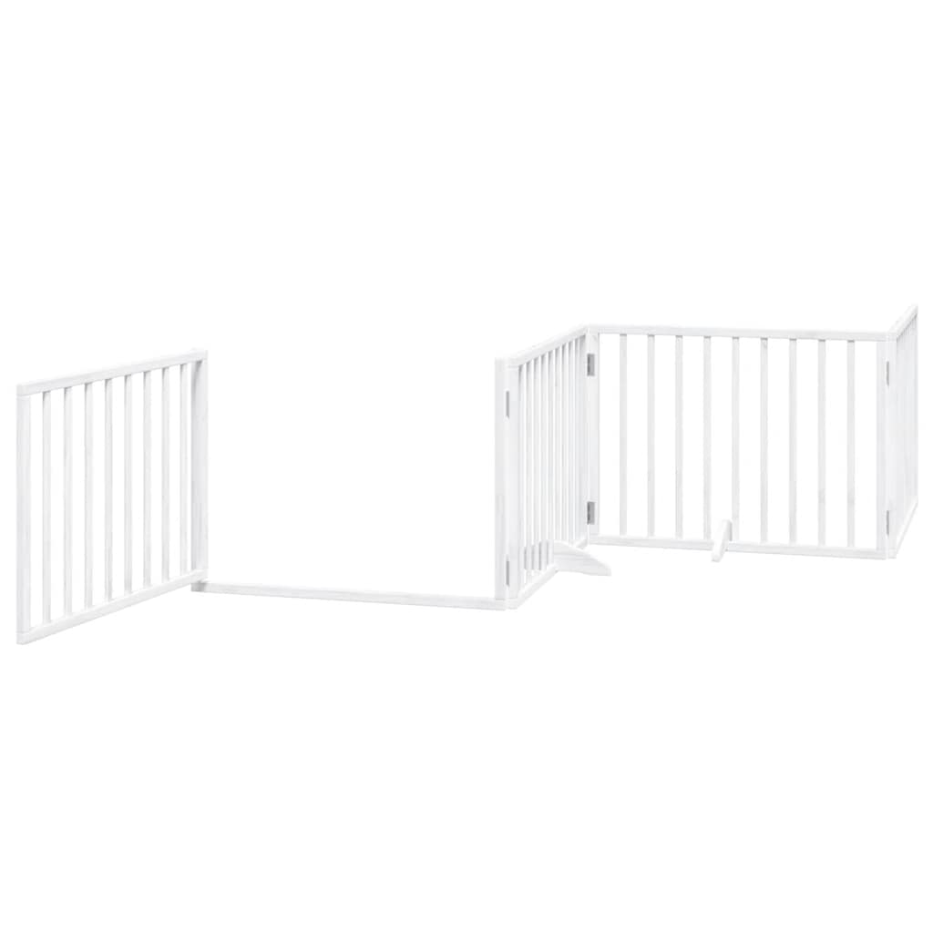 Cancello Cani Porta Pieghevole Bianco 12 Pannelli 960 cm Pioppo 3155564