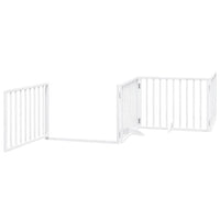 Cancello Cani Porta Pieghevole Bianco 12 Pannelli 960 cm Pioppo 3155564