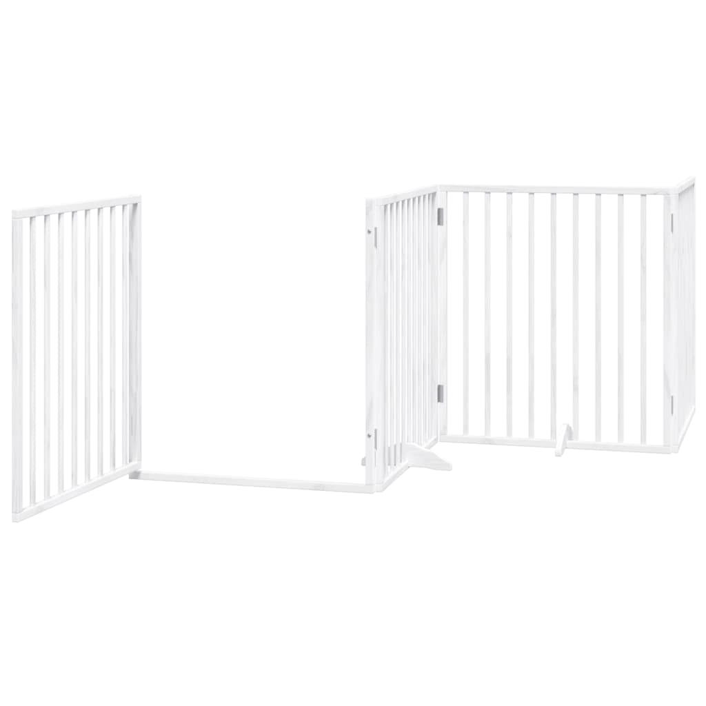 Cancello Cani Porta Pieghevole Bianco 6 Pannelli 480 cm Pioppo 3155565
