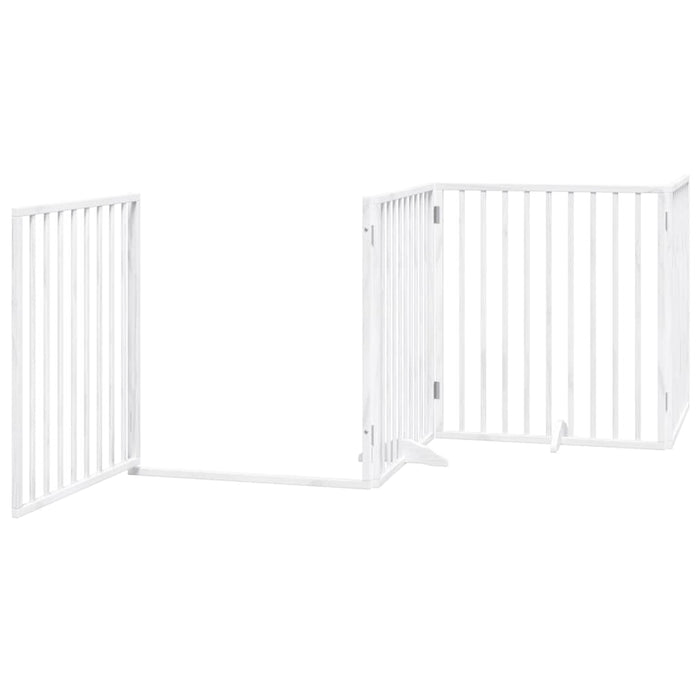 Cancello Cani Porta Pieghevole Bianco 6 Pannelli 480 cm Pioppo 3155565