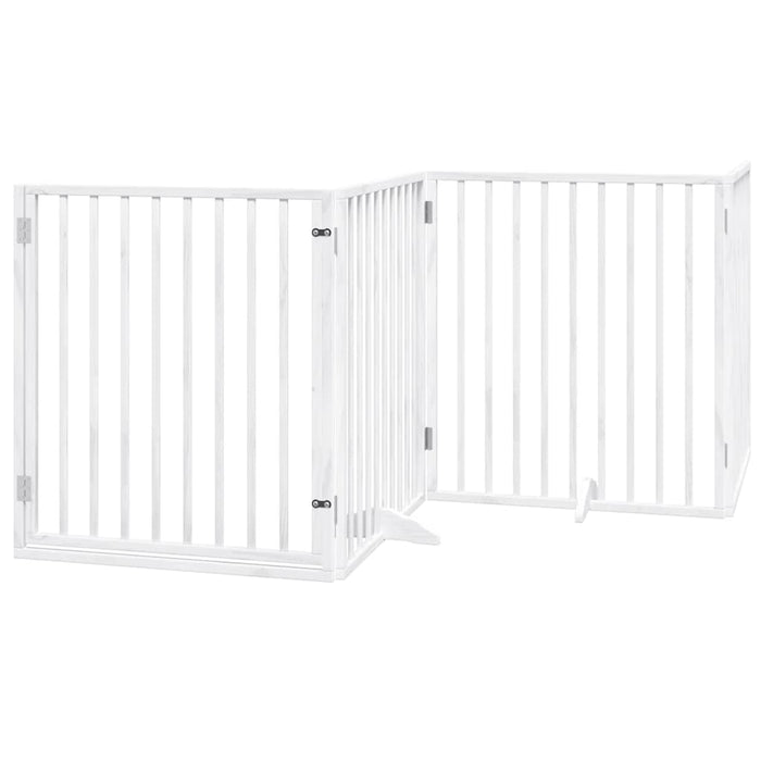 vidaXL Cancello Cani Porta Pieghevole Bianco 12 Pannelli 640 cm Pioppo